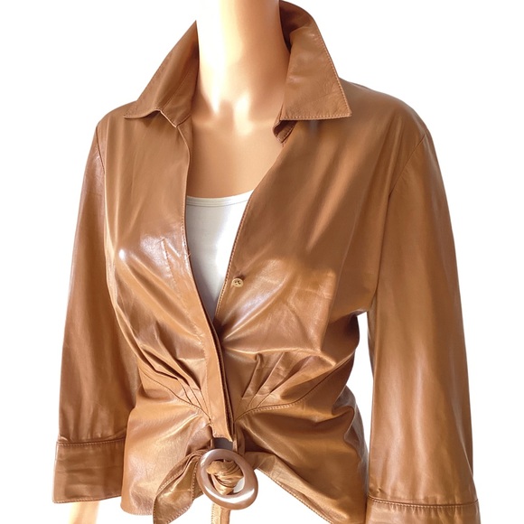 EUC Lafayette 148 Lambskin Leather Brown Jacket - Picture 1 of 10